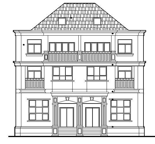 双拼别墅建筑施工图2施工图下载【ID:149924123】