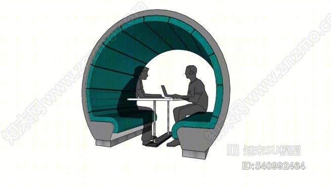 团体座位SU模型下载【ID:540992464】
