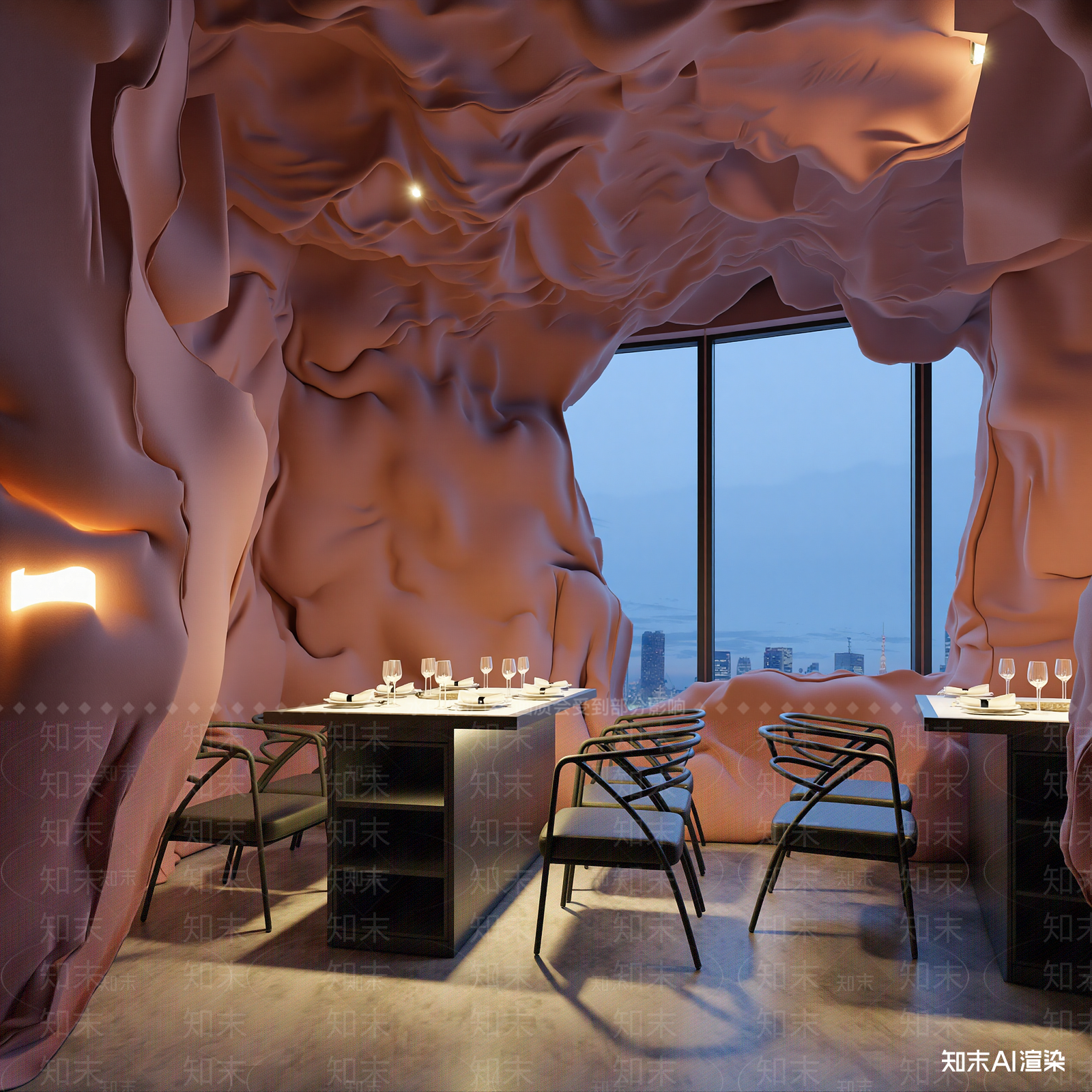 工业风酒店餐厅3D模型下载【ID:1221476556】