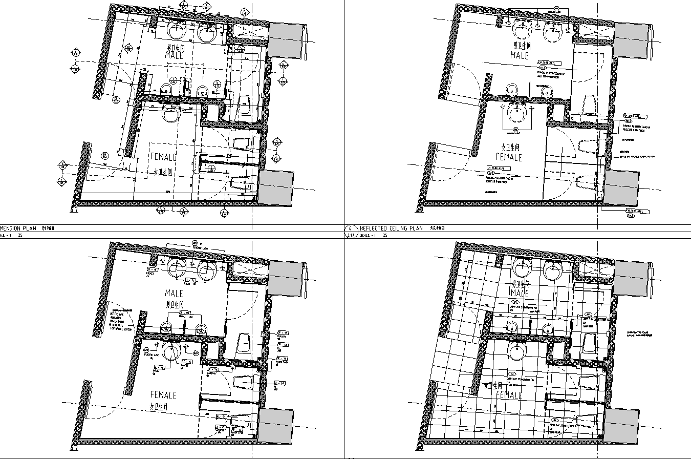 [天津]某五星级酒店中餐厅施工图cad施工图下载【ID:161759146】