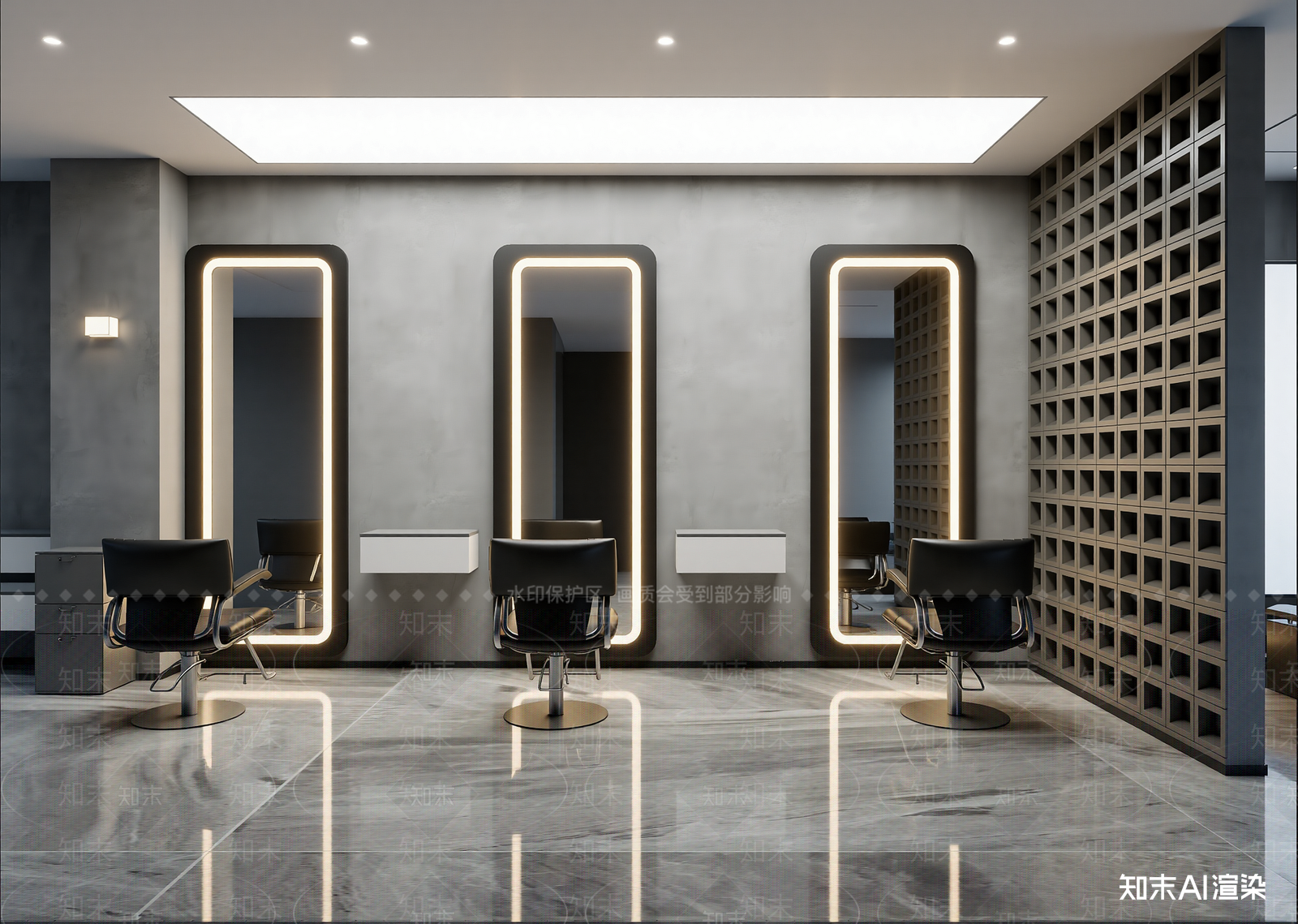 工业美发店3D模型下载【ID:1215149982】