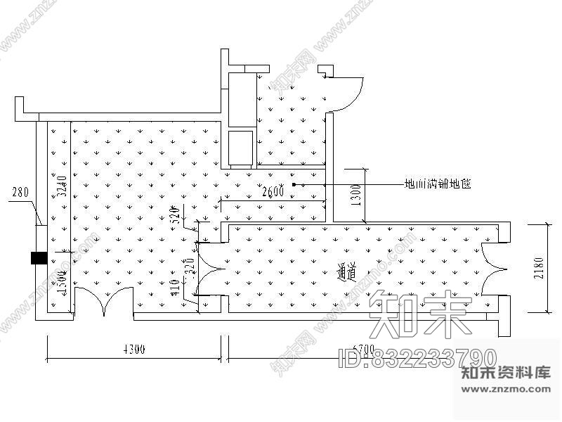 图块/节点总统套房走廊详图cad施工图下载【ID:832233790】