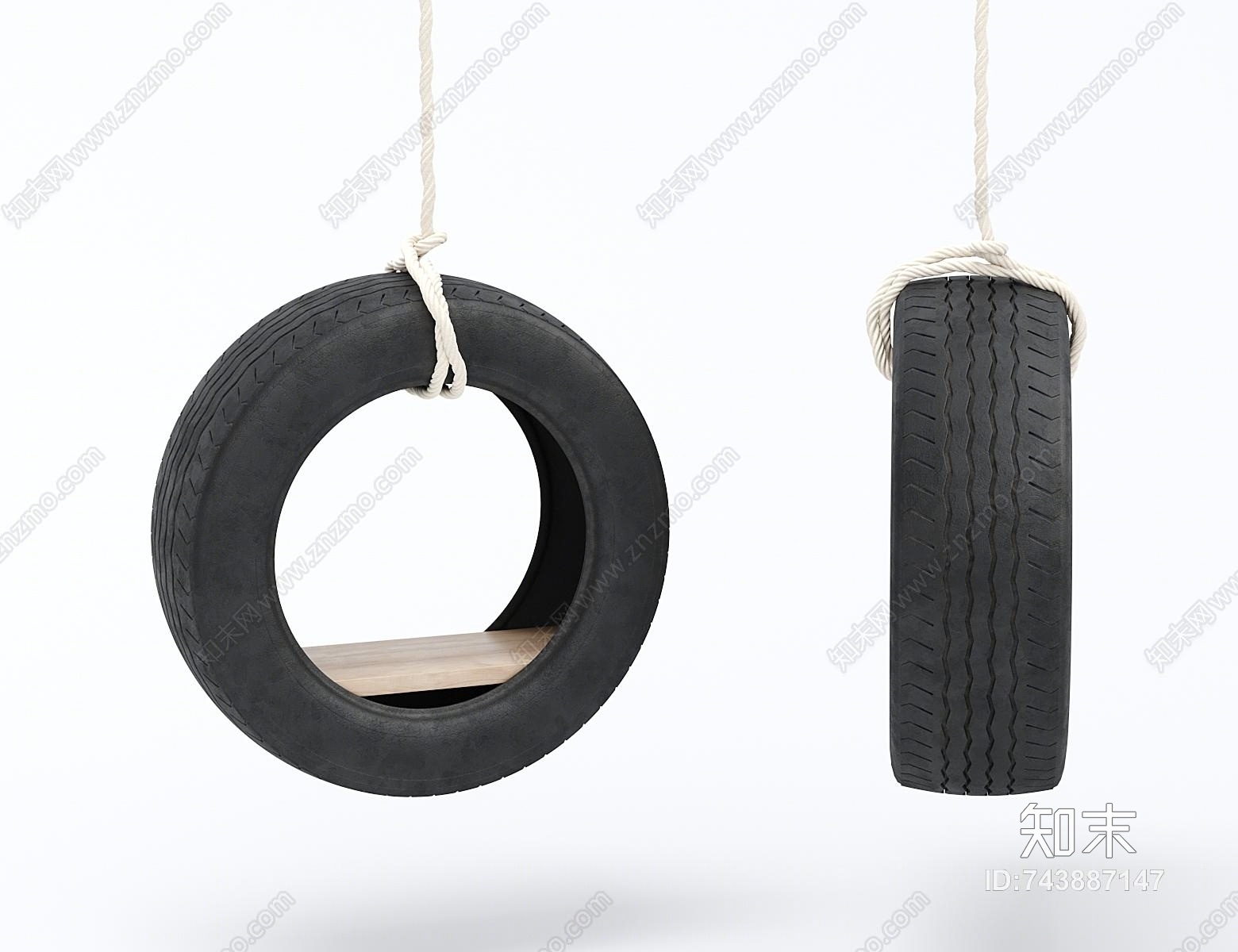 现代户外轮胎吊椅3D模型下载【ID:743887147】