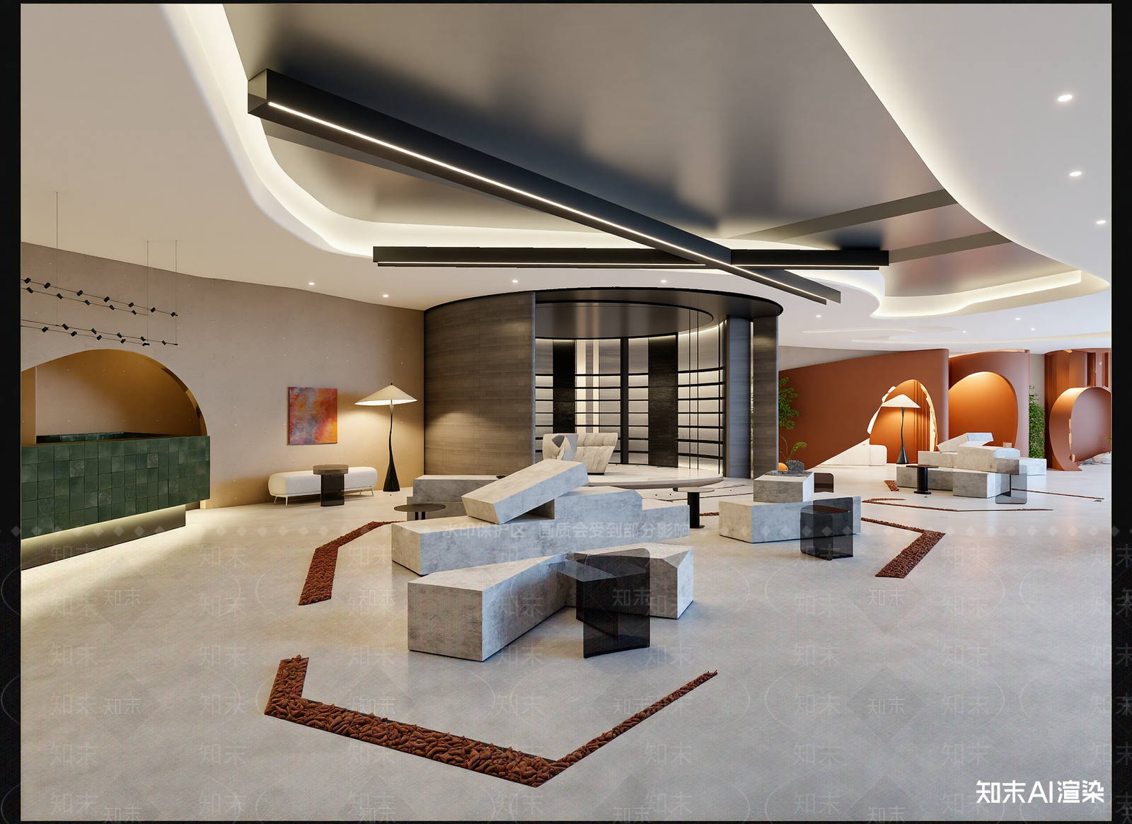 现代酒店大堂3D模型下载【ID:1214846094】