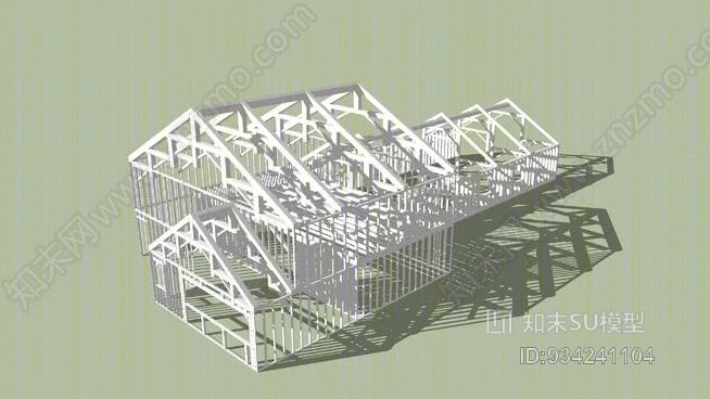 建筑框架SU模型下载【ID:934241104】