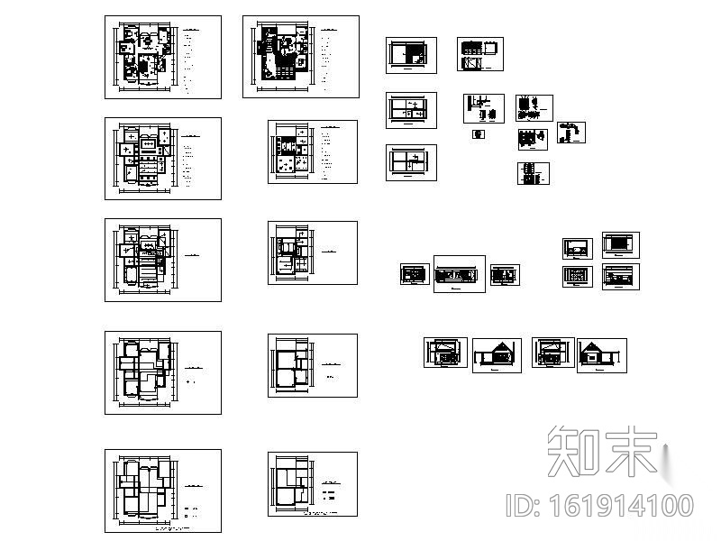 200㎡错层别墅装修图cad施工图下载【ID:161914100】