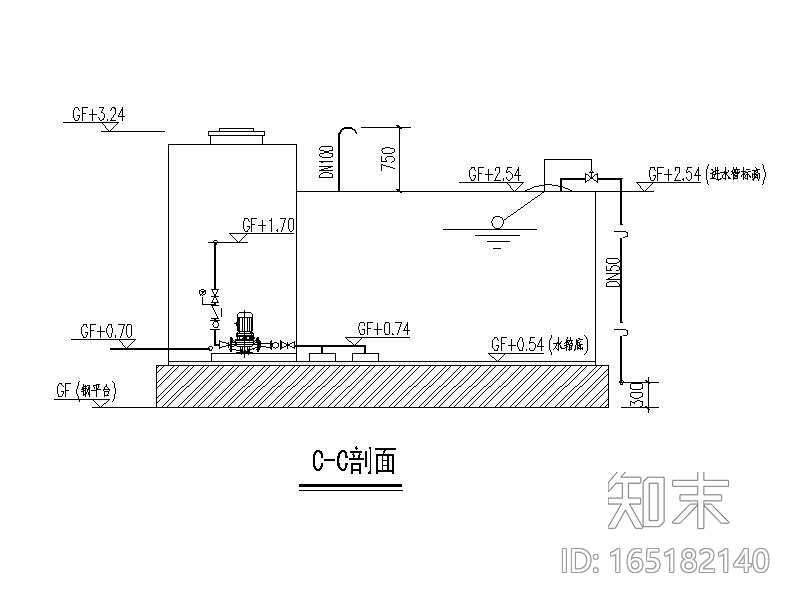 屋面水箱及卫生间大样图CADcad施工图下载【ID:165182140】