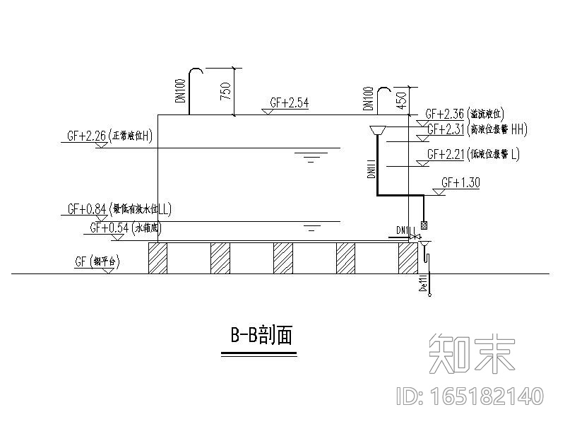 屋面水箱及卫生间大样图CADcad施工图下载【ID:165182140】