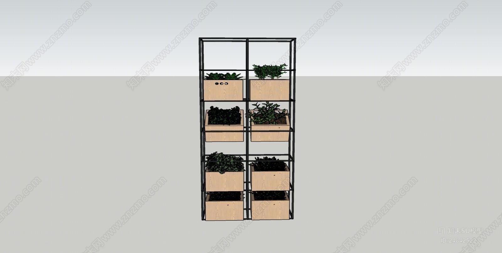 工业风格装饰架SU模型下载【ID:248425223】