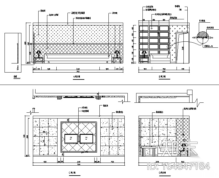 [安徽]琴港演艺吧KTV空间设计施工图（附效果图）cad施工图下载【ID:164847184】