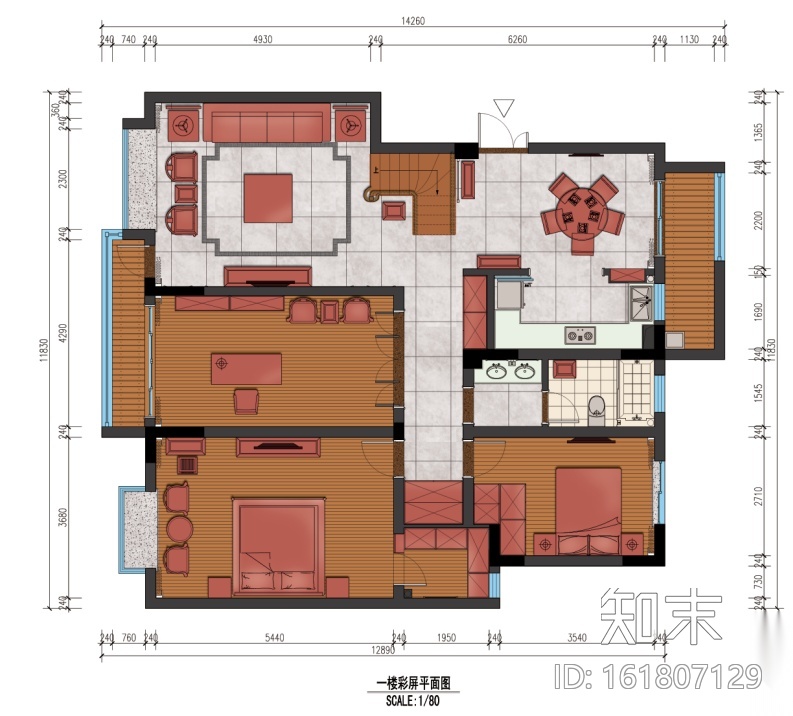 [南京]中式风格别墅室内空间设计施工图（含实景图）cad施工图下载【ID:161807129】