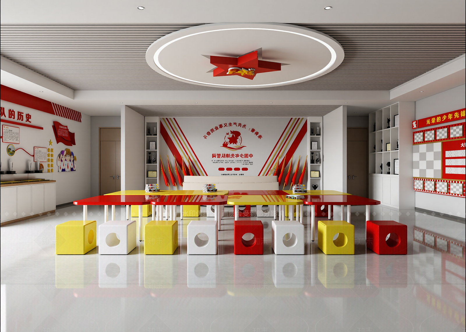 现代党建展厅3D模型下载【ID:1214999125】