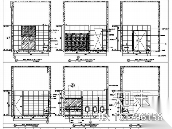 [江苏]高档现代风格酒店式公寓加售楼处室内装修施工图（...cad施工图下载【ID:161706158】