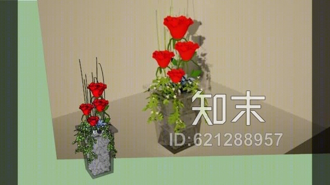 玫瑰装饰集团SU模型下载【ID:621288957】