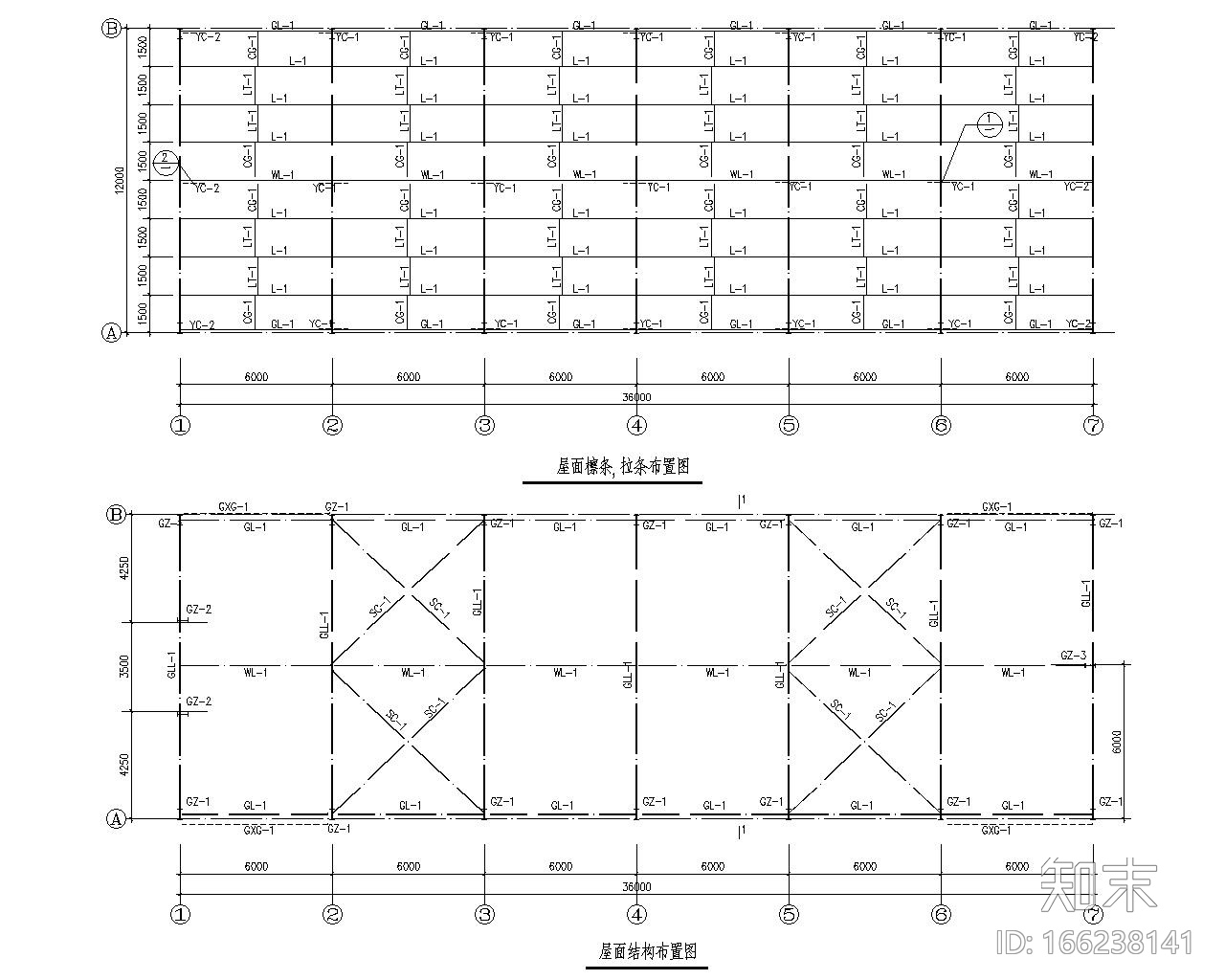 某小型单跨钢结构仓库施工图（CAD含建筑）施工图下载【ID:166238141】