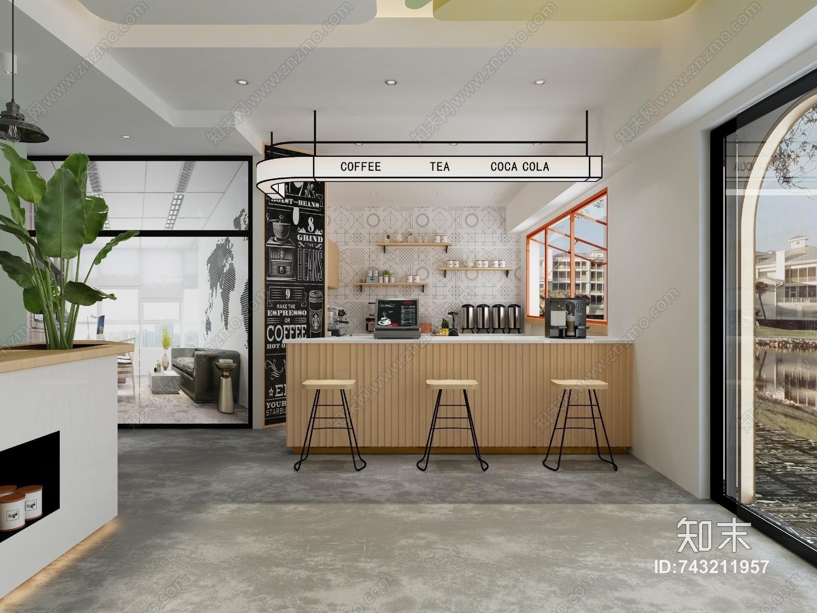 北欧奶茶店3D模型下载【ID:743211957】