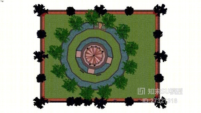 水花园露台SU模型下载【ID:27321318】