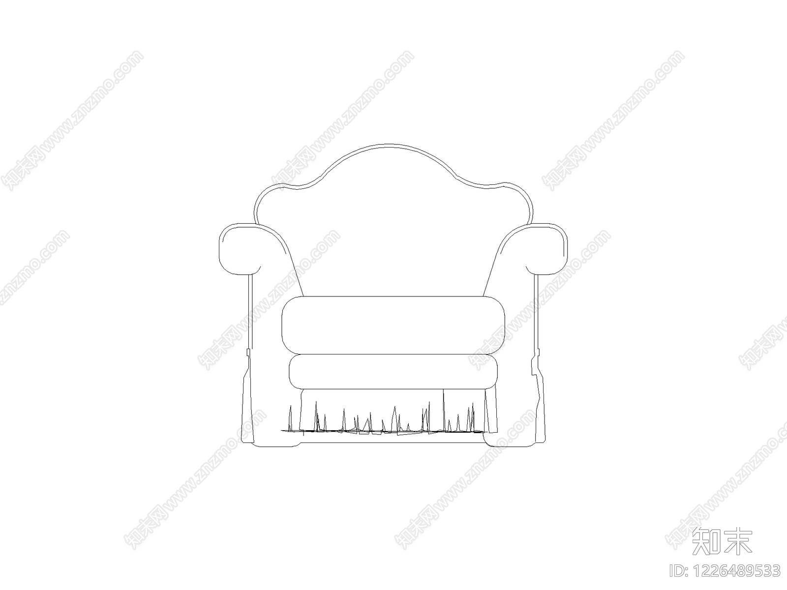 沙发cad施工图下载【ID:1226489533】