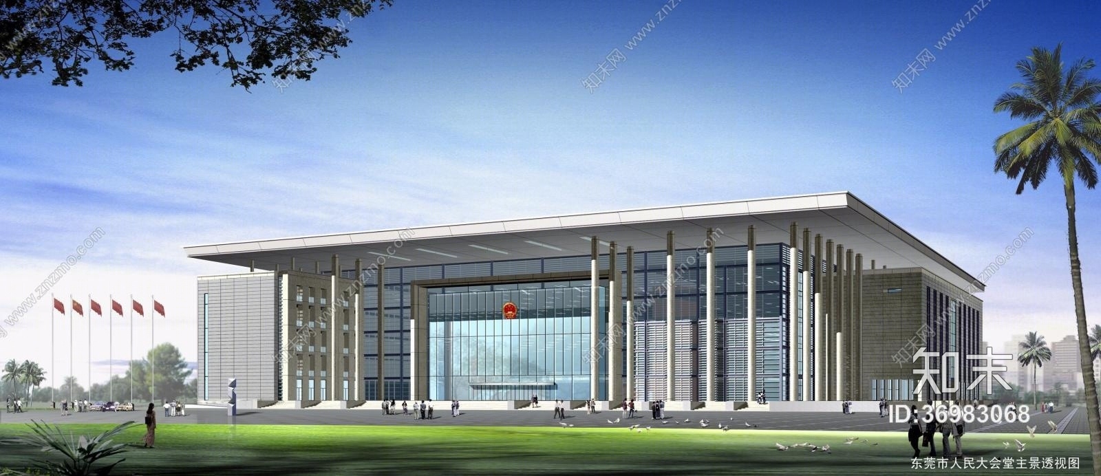 东莞市人民大会堂施工图丶带效果图cad施工图下载【ID:36983068】