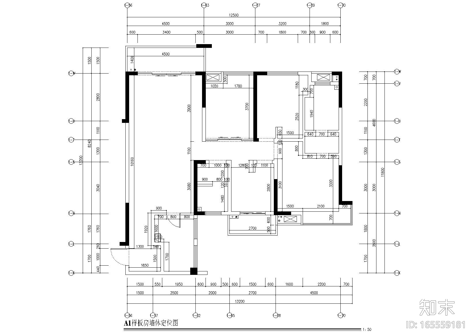 [湖南]鑫远文苑一期精装样板房施工图cad施工图下载【ID:165559181】