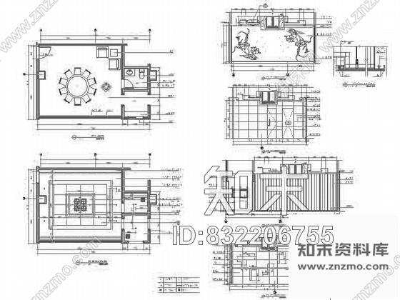 图块/节点主题餐饮包间详图cad施工图下载【ID:832206755】