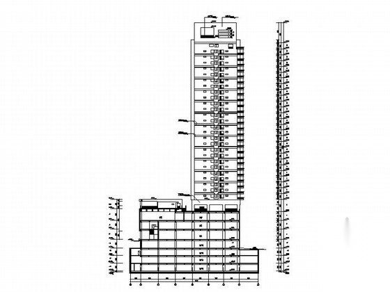 [深圳]160米筒体框架结构行政办公楼建筑施工图（近百张...施工图下载【ID:168481198】