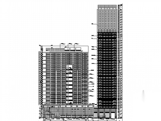 [深圳]160米筒体框架结构行政办公楼建筑施工图（近百张...施工图下载【ID:168481198】