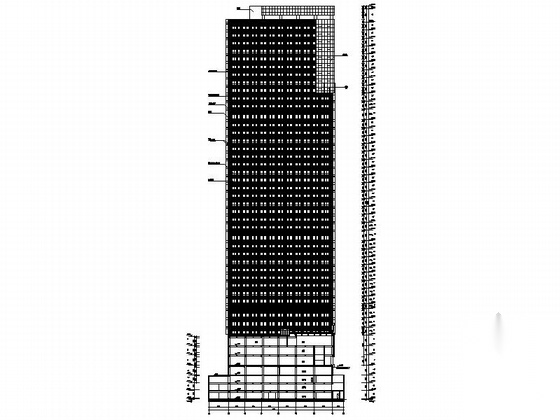 [深圳]160米筒体框架结构行政办公楼建筑施工图（近百张...施工图下载【ID:168481198】