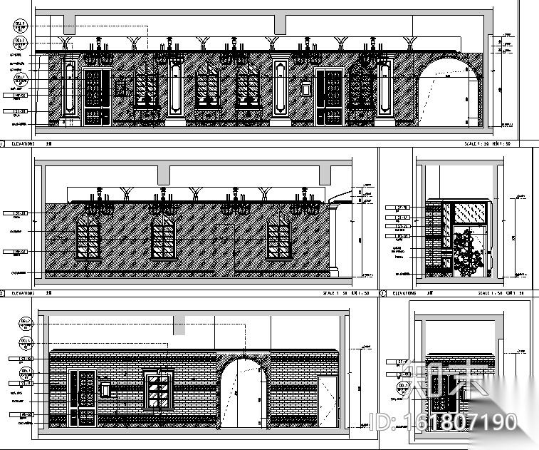 知名会所空间设计施工图（附效果图）cad施工图下载【ID:161807190】