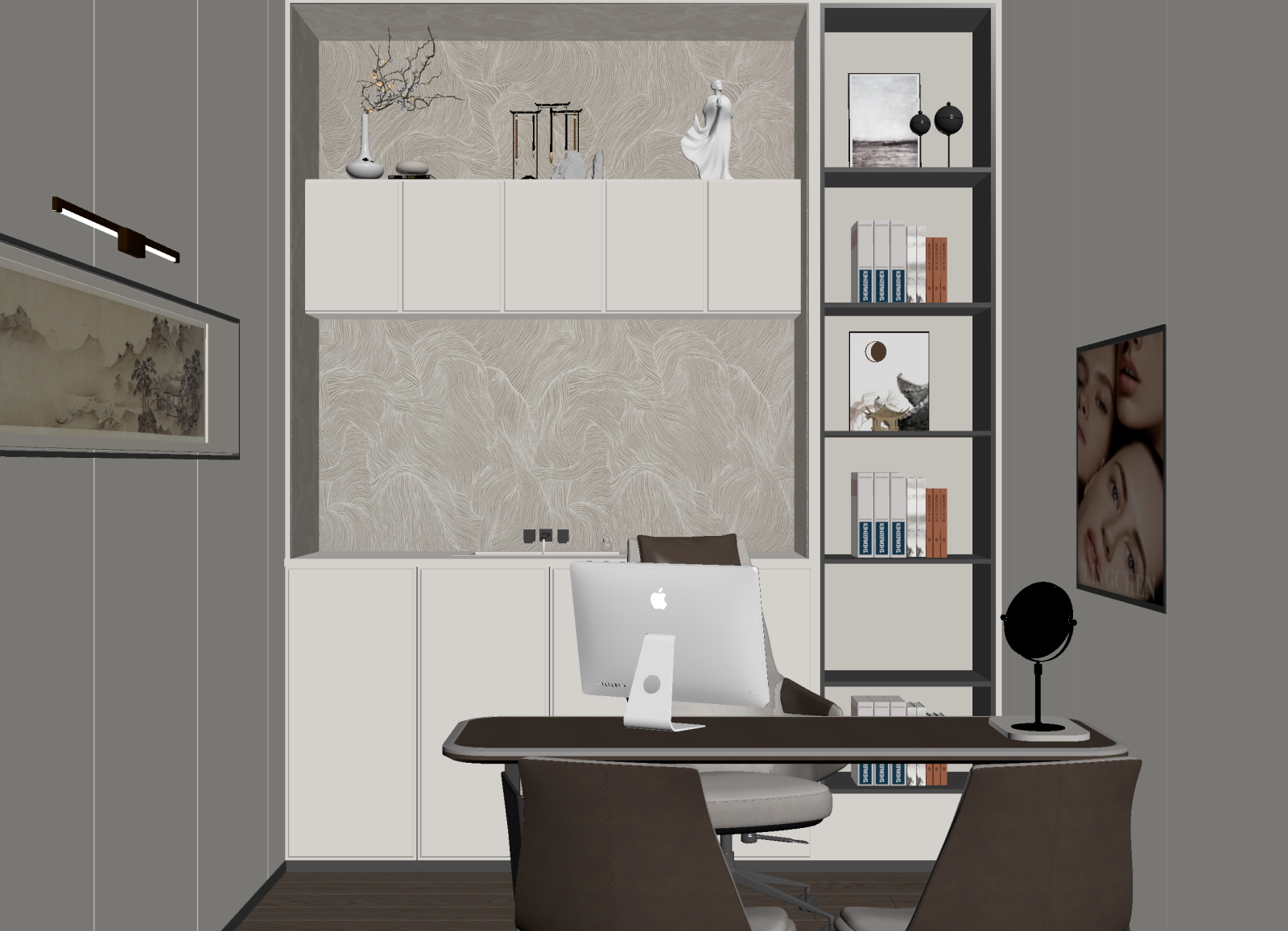 现代书房3D模型下载【ID:1214795403】