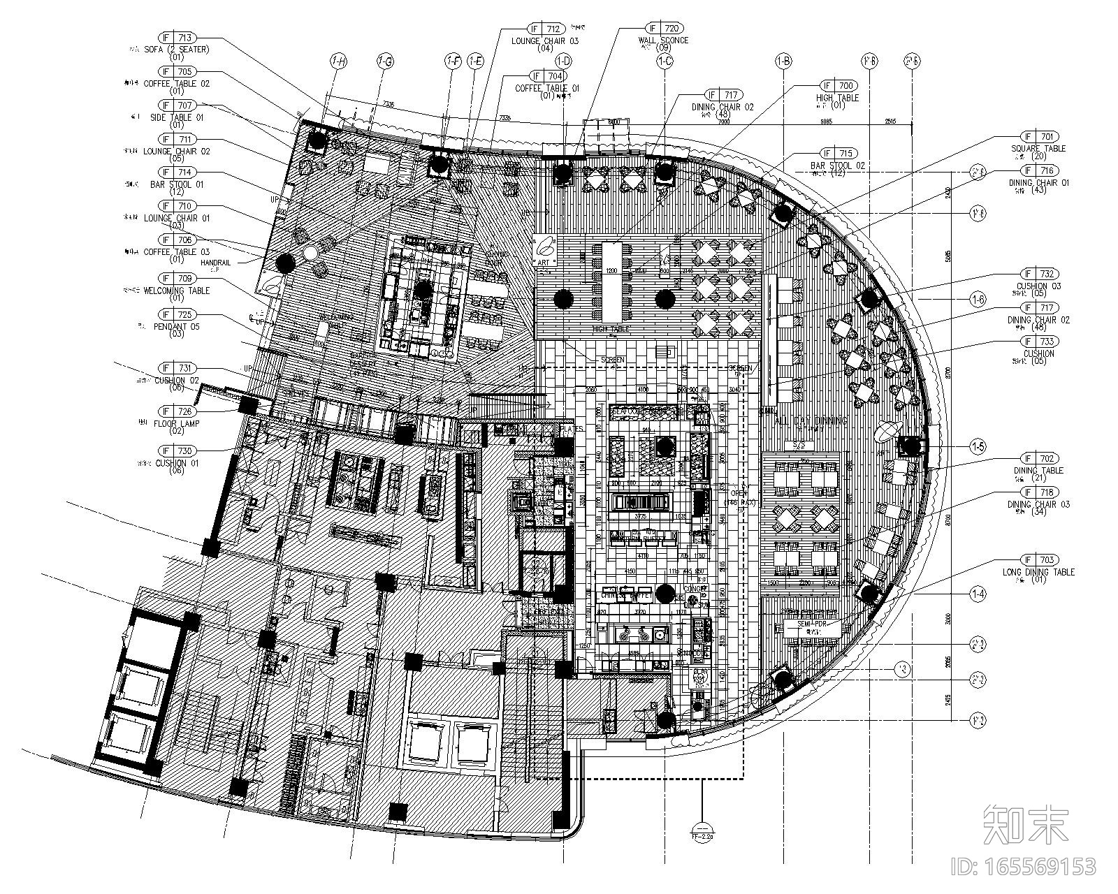 [浙江]丽笙东港大酒店室内装修设计施工图cad施工图下载【ID:165569153】