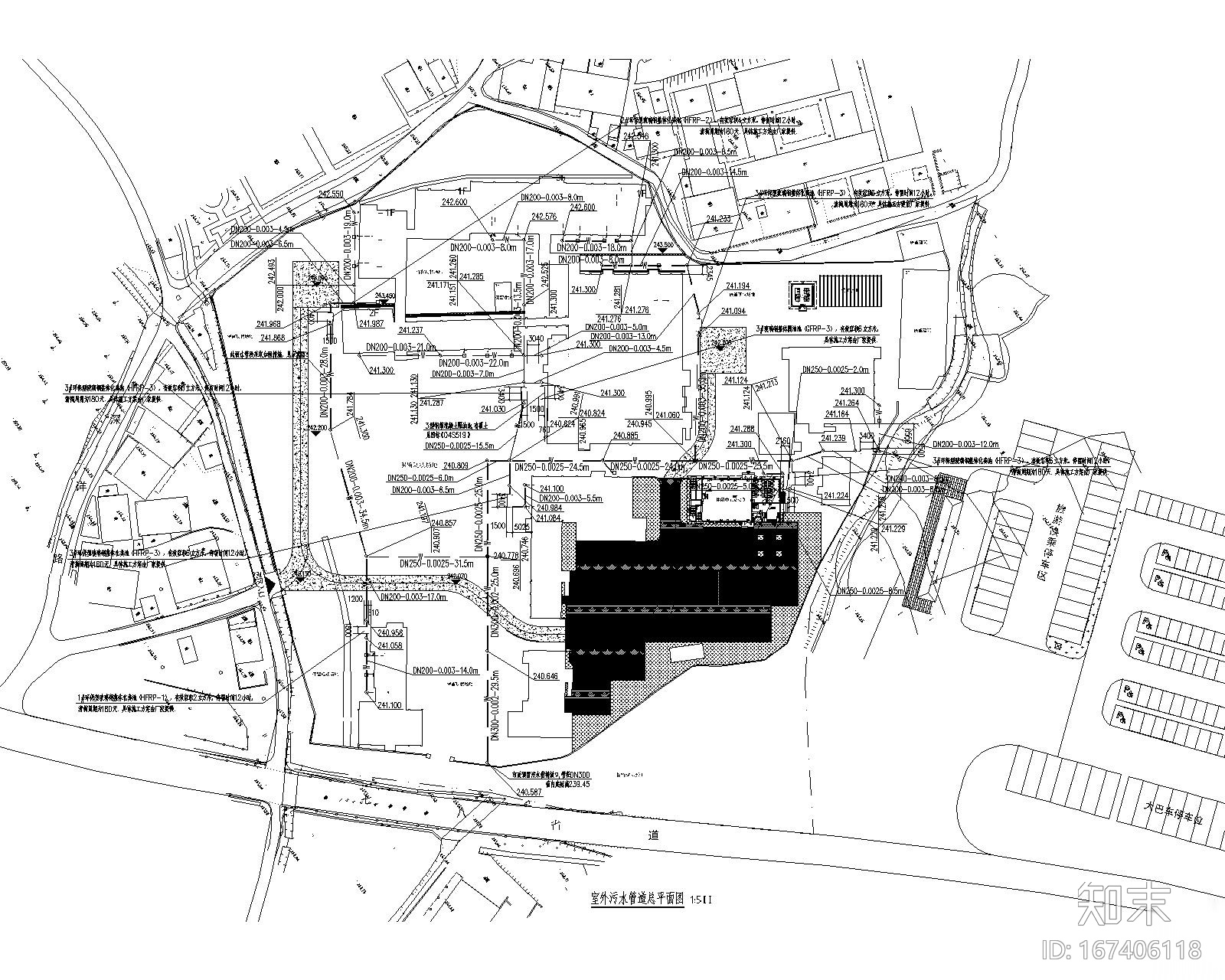 浙江温州矾矿车间改造室外场地给排水施工图cad施工图下载【ID:167406118】