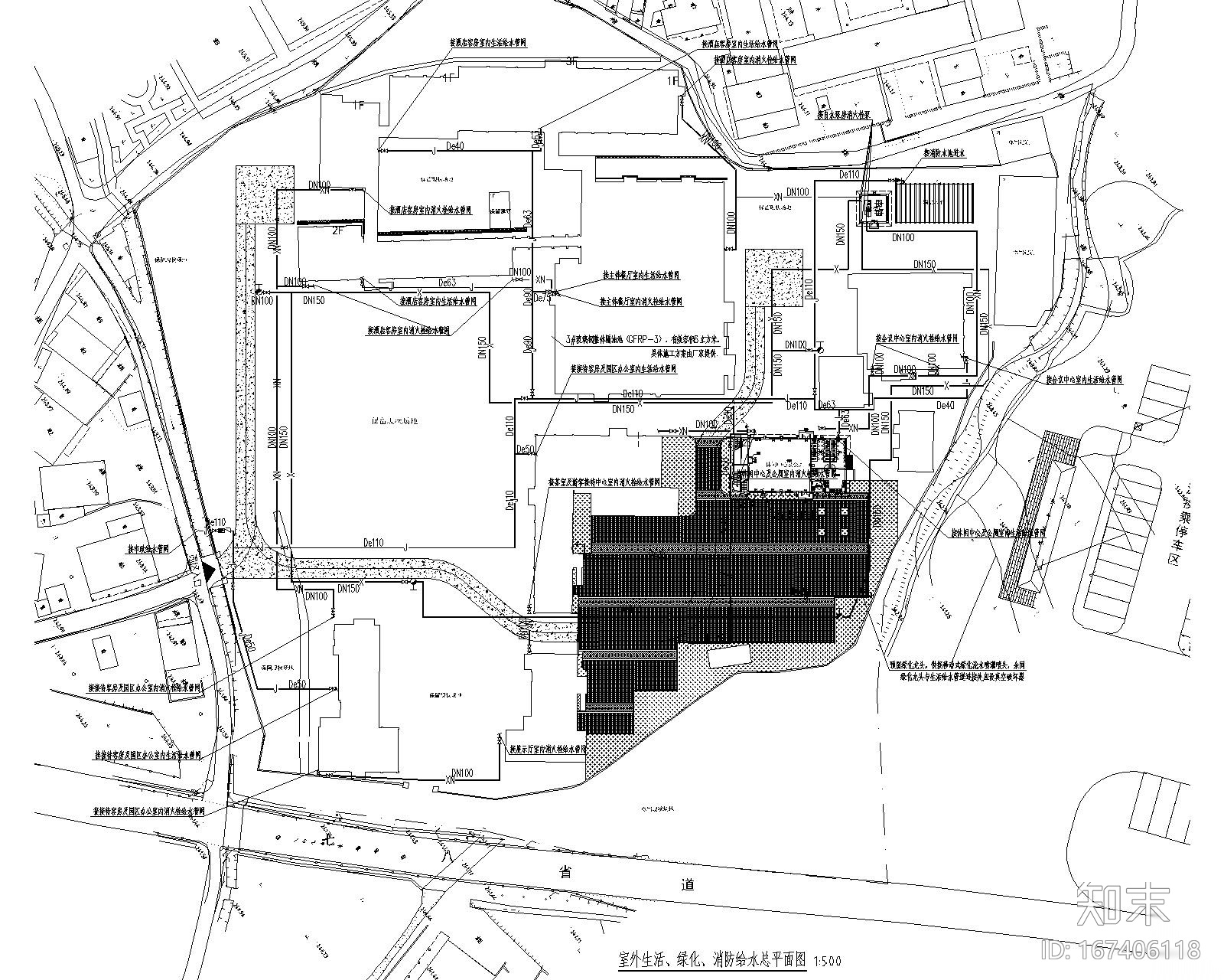 浙江温州矾矿车间改造室外场地给排水施工图cad施工图下载【ID:167406118】