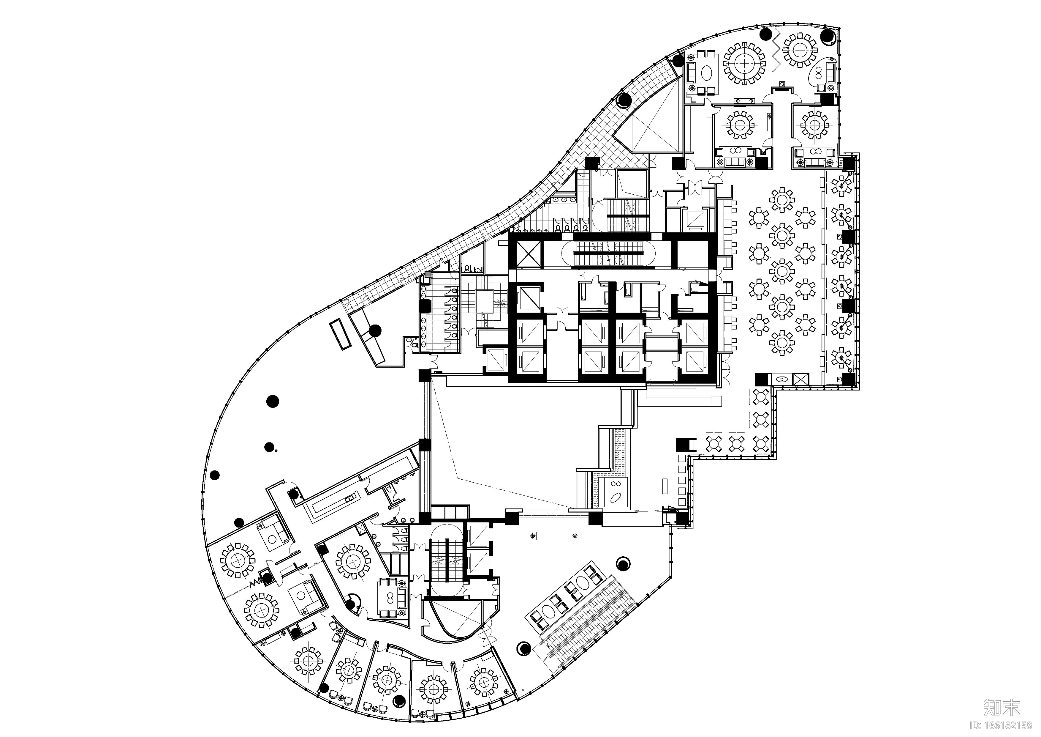 全套高级食府餐饮空间设计施工图（附效果图）cad施工图下载【ID:166182158】