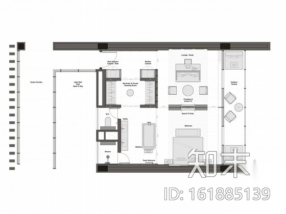 [山东]七星酒店客房室内设计施工图（含方案）cad施工图下载【ID:161885139】