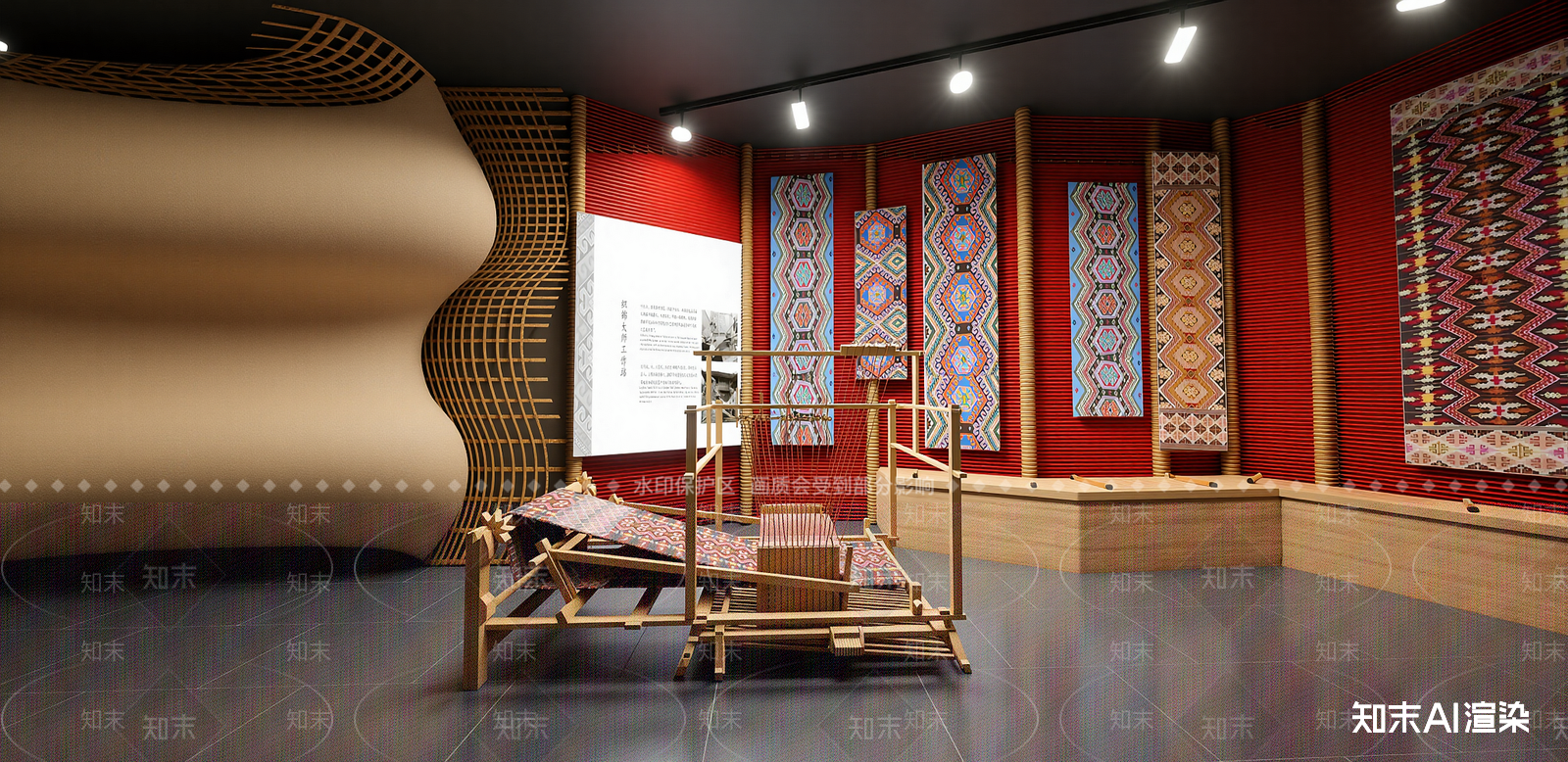 现代非遗展厅SU模型下载【ID:1215208885】