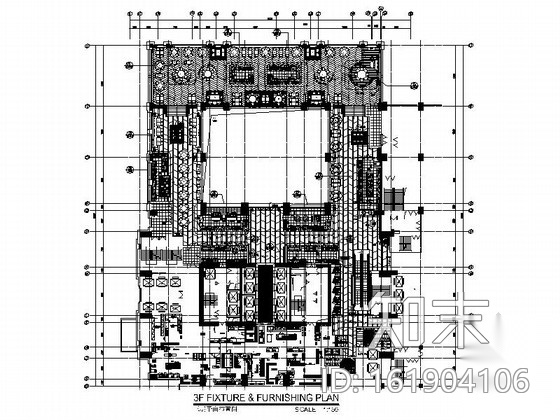 [深圳]国际五星级酒店高档全日制餐厅装修施工图（含效果...cad施工图下载【ID:161904106】