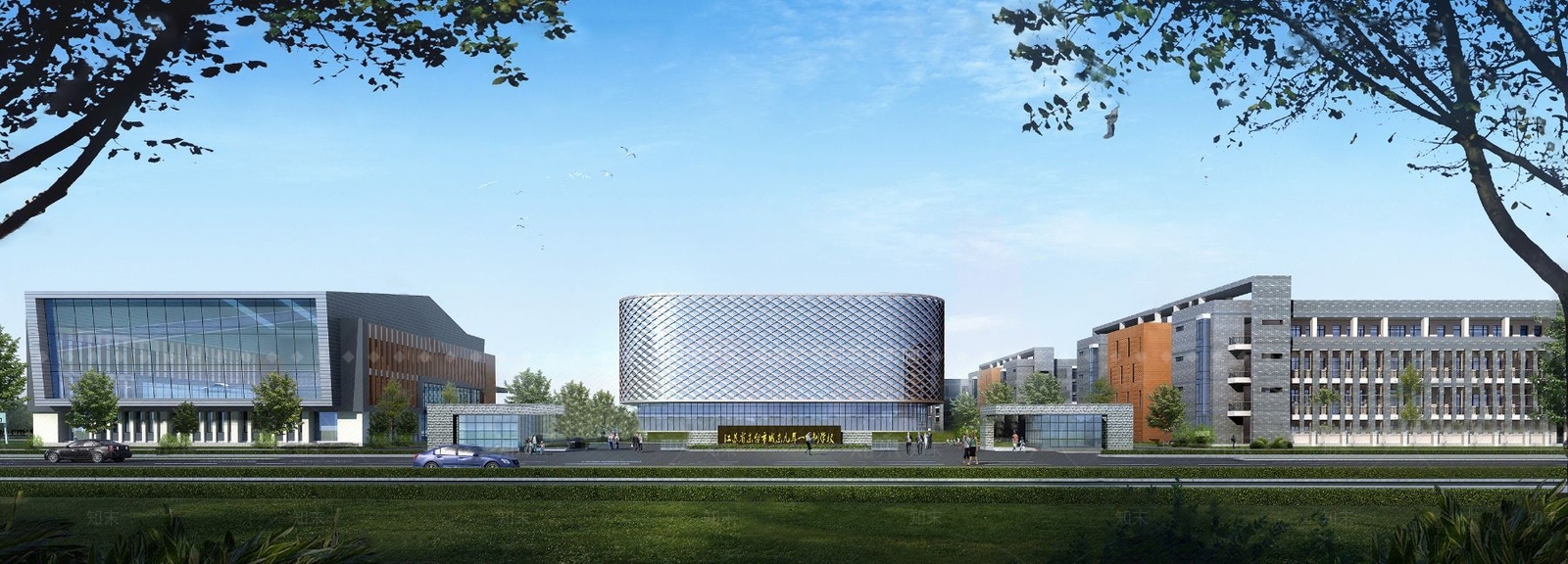 现代学校建筑外观3D模型下载【ID:1114783608】
