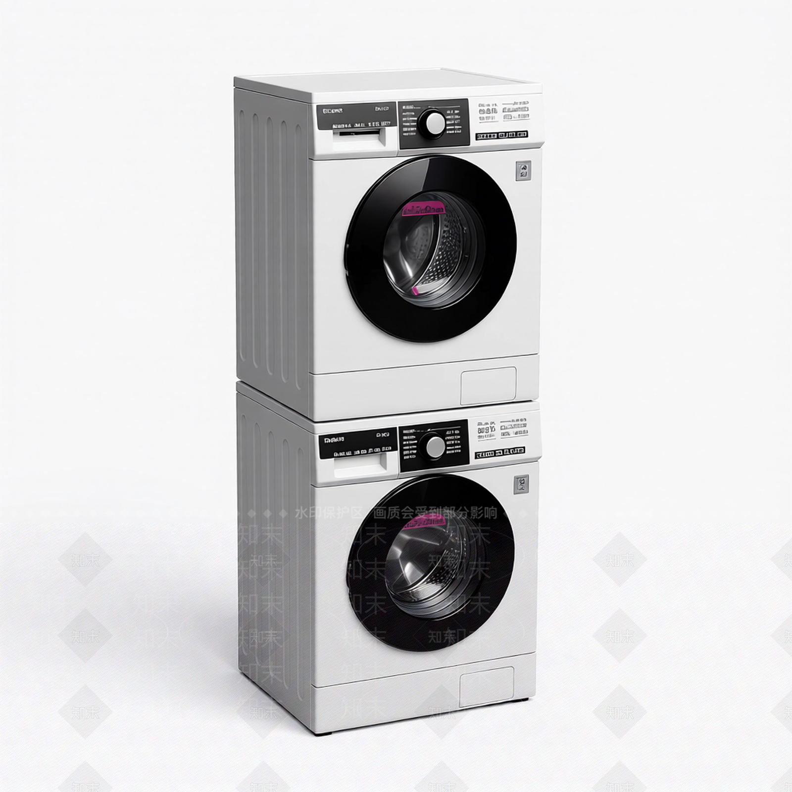 堆叠洗衣机与烘干机3D模型下载【ID:1206185382】