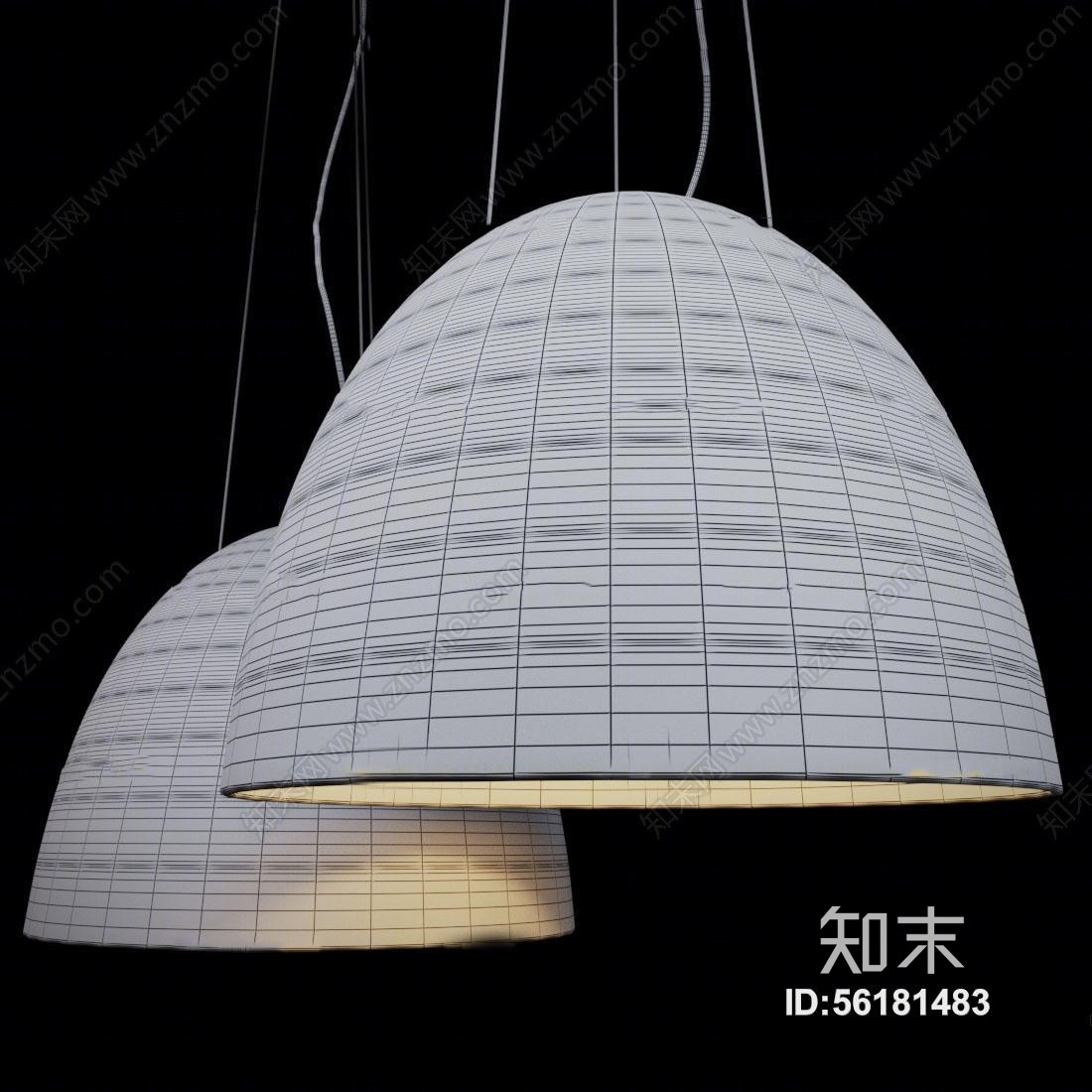 现代金属吊灯3D模型下载【ID:56181483】