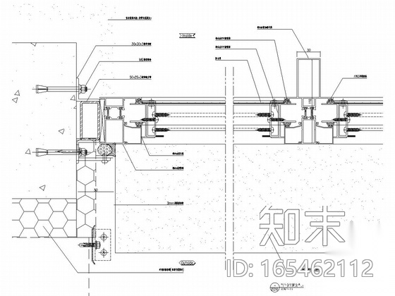 18层环保大楼幕墙施工图（明框玻璃幕墙cad施工图下载【ID:165462112】