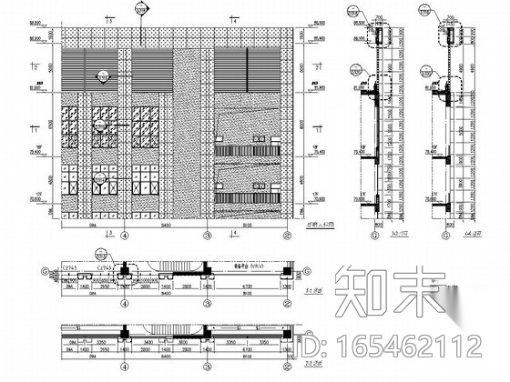 18层环保大楼幕墙施工图（明框玻璃幕墙cad施工图下载【ID:165462112】