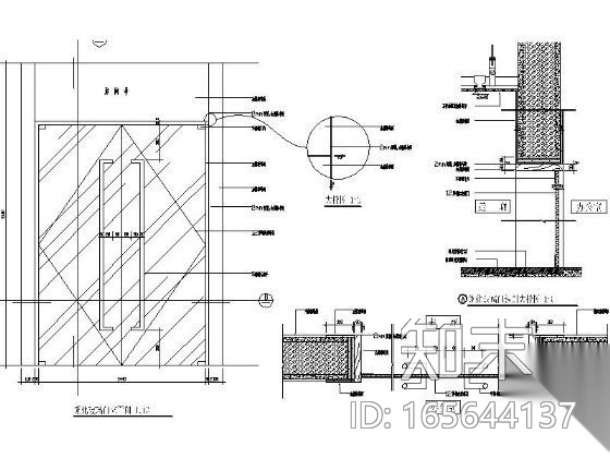 玻璃双开门施工图下载【ID:165644137】