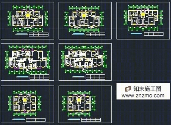 住宅户型平面图cad施工图下载【ID:56914759】