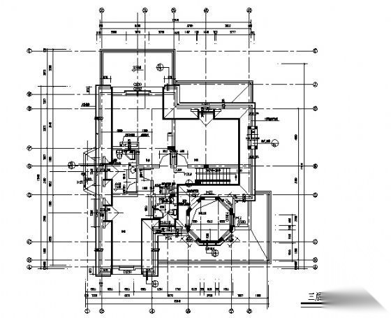 某三层别墅建筑结构水暖电施工图cad施工图下载【ID:149892130】