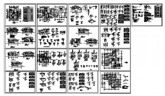 某二层小别墅建筑结构施工图cad施工图下载【ID:149917174】