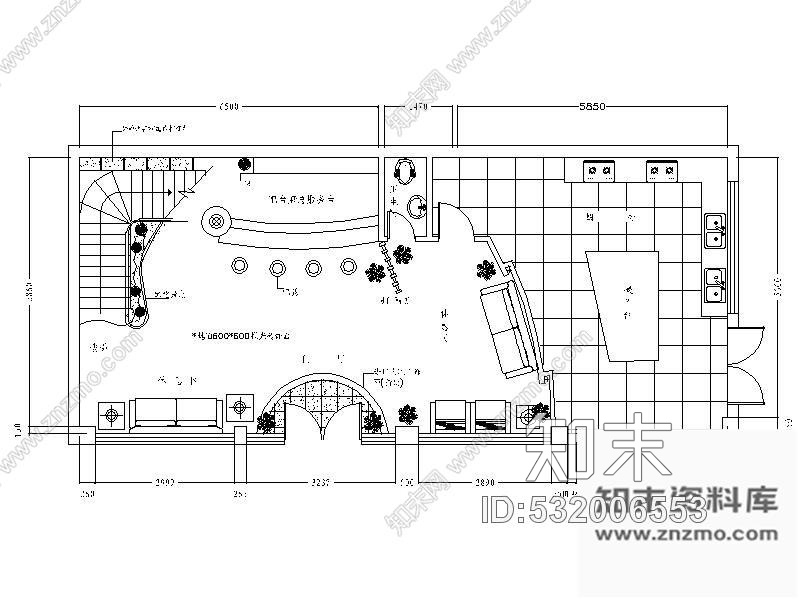 施工图双层中式特色饭店装修图cad施工图下载【ID:532006553】