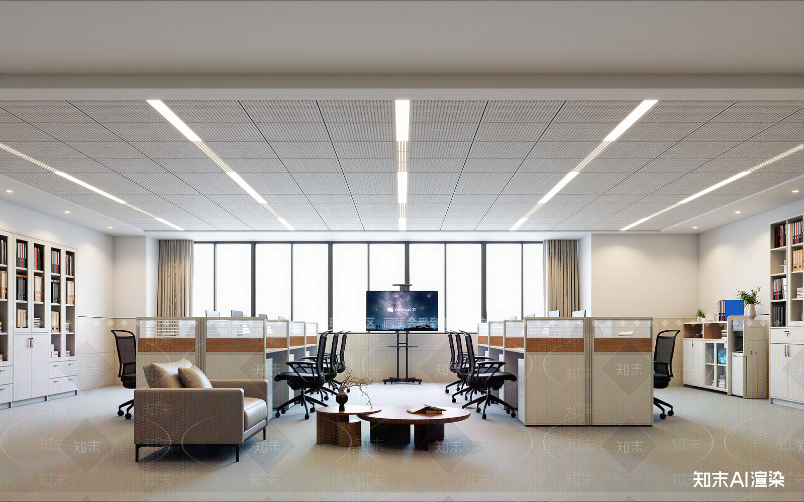 现代办公大厅3D模型下载【ID:1214585971】