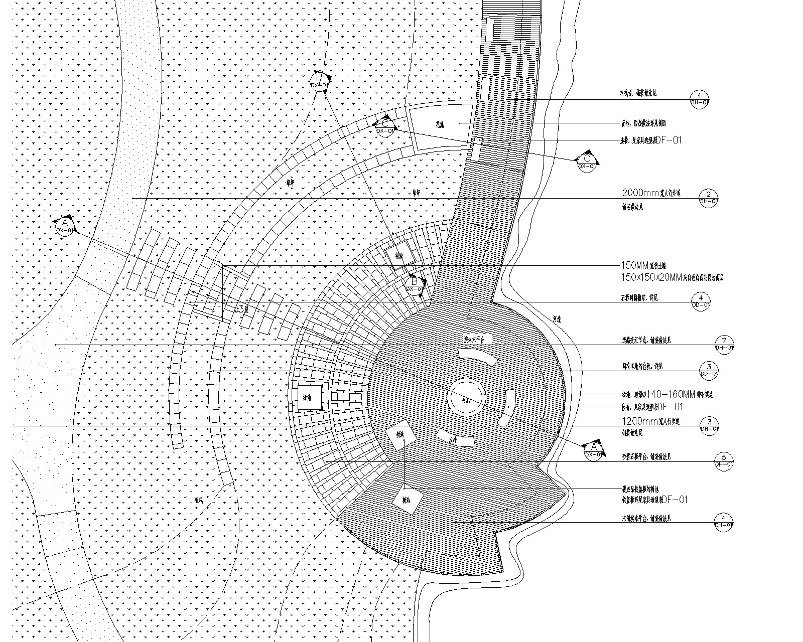 某别墅区景观设计施工图（英式风格)cad施工图下载【ID:161079199】