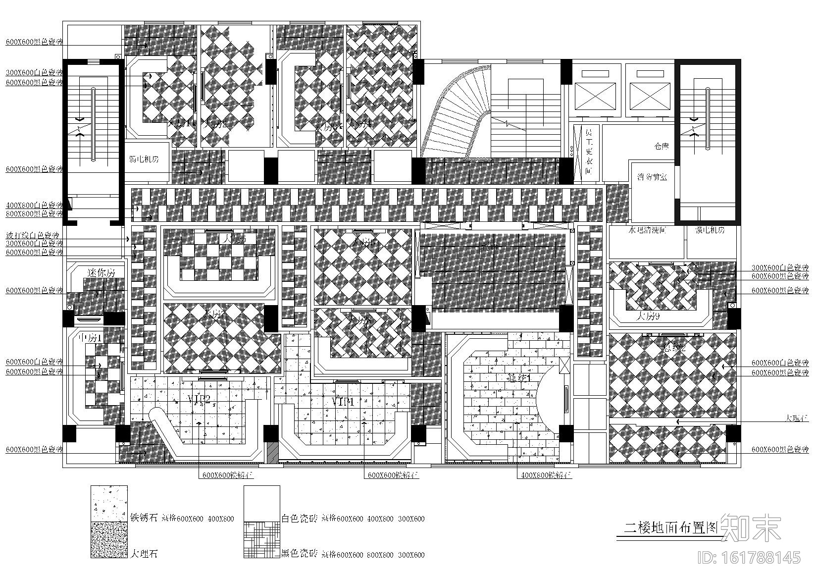 [深圳]龙岗万巍音派量贩式KTV施工图+现场照cad施工图下载【ID:161788145】